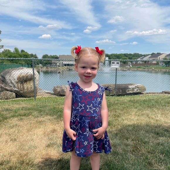 Falls Creek Kids spandex stretchy Star patriotic dress size 18M EUC - Picture 4 of 4